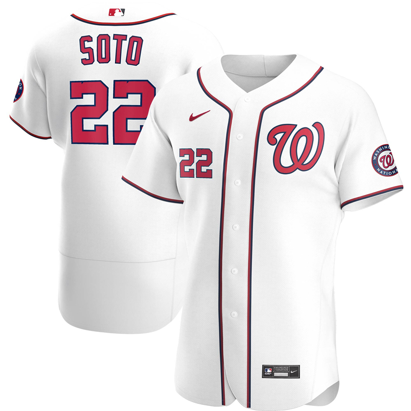 Men Washington Nationals #22 Juan Soto Nike White Home 2020 Authentic Player Jersey 